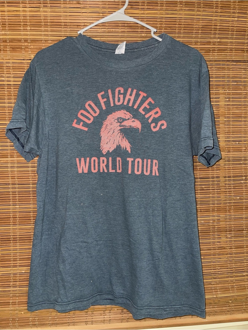 Foo Fighters World Tour Graphic Tee - Slate Blue with Coral Print